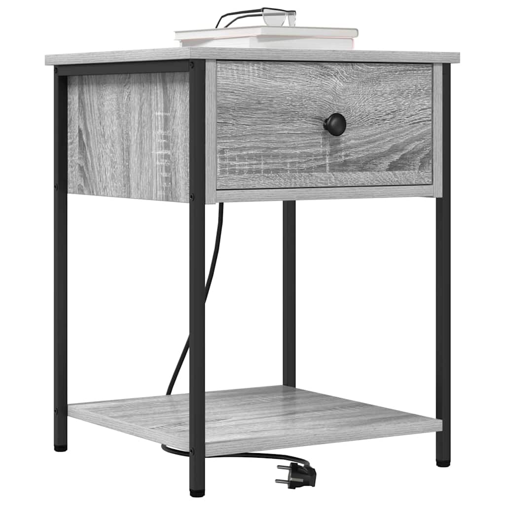 Natskab 2 pcs Grå sonoma-eg 42 x 41 x 56 cm Konstrueret træ