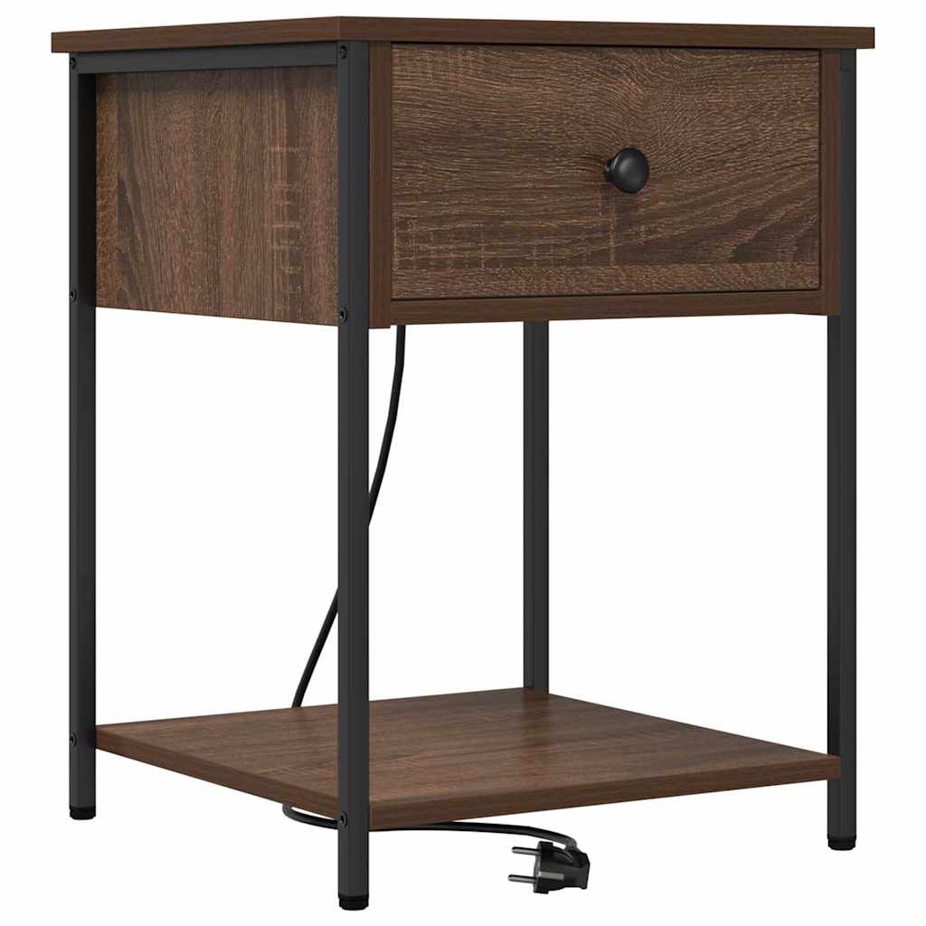 Natskab 2 pcs Brun eg 42 x 41 x 56 cm Konstrueret træ
