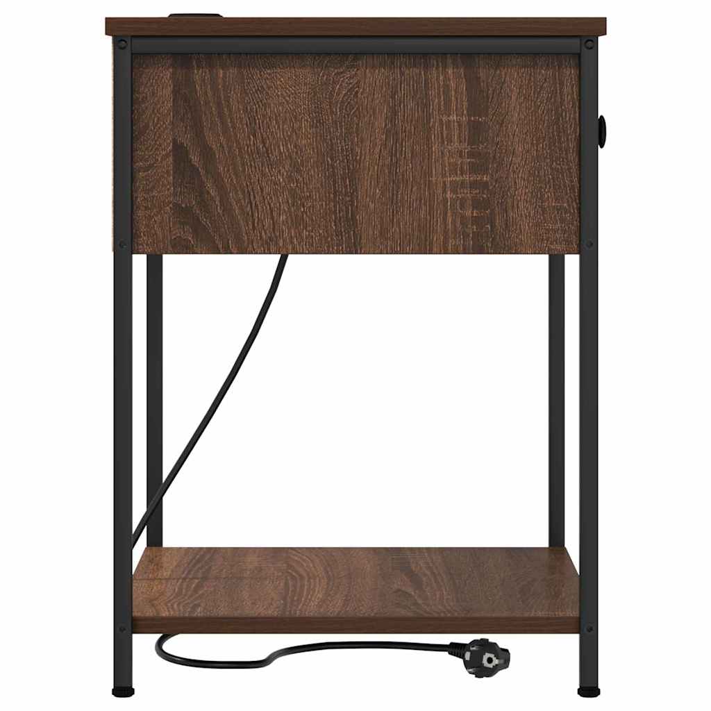 Natskab 2 pcs Brun eg 42 x 41 x 56 cm Konstrueret træ
