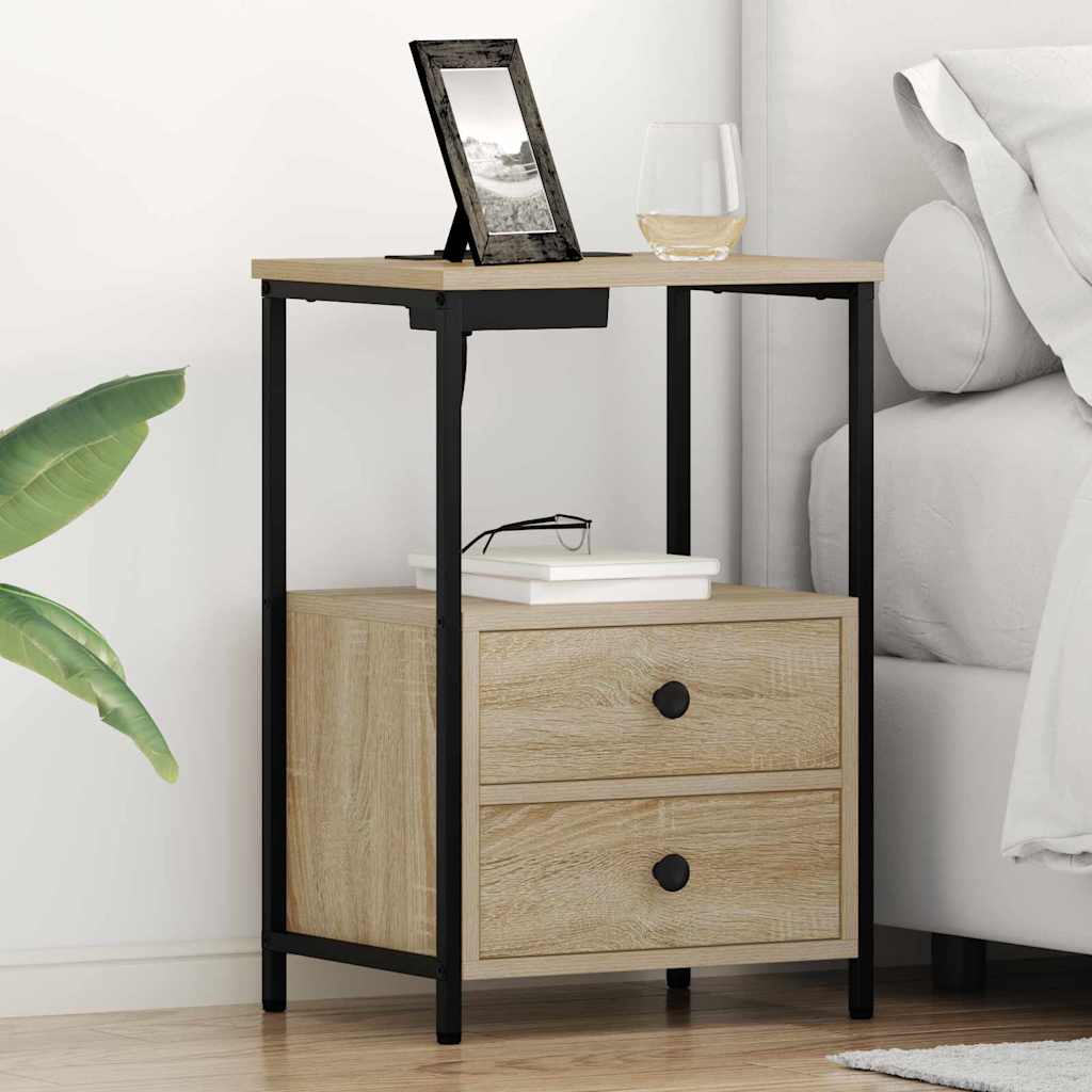 Natskab med Lade Station 2 pcs Sonoma-eg Konstrueret træ