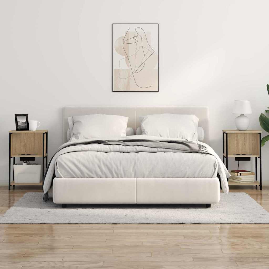 Natskab 2 pcs Sonoma-eg 38 x 31 x 61 cm Konstrueret træ
