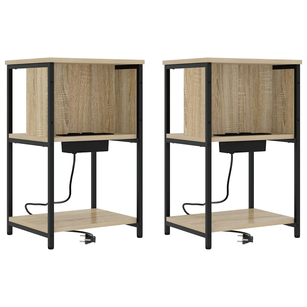 Natskab 2 pcs Sonoma-eg 38 x 31 x 61 cm Konstrueret træ