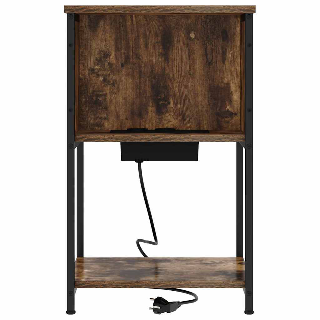 Natskab 2 pcs Røget eg 38 x 31 x 61 cm Konstrueret træ