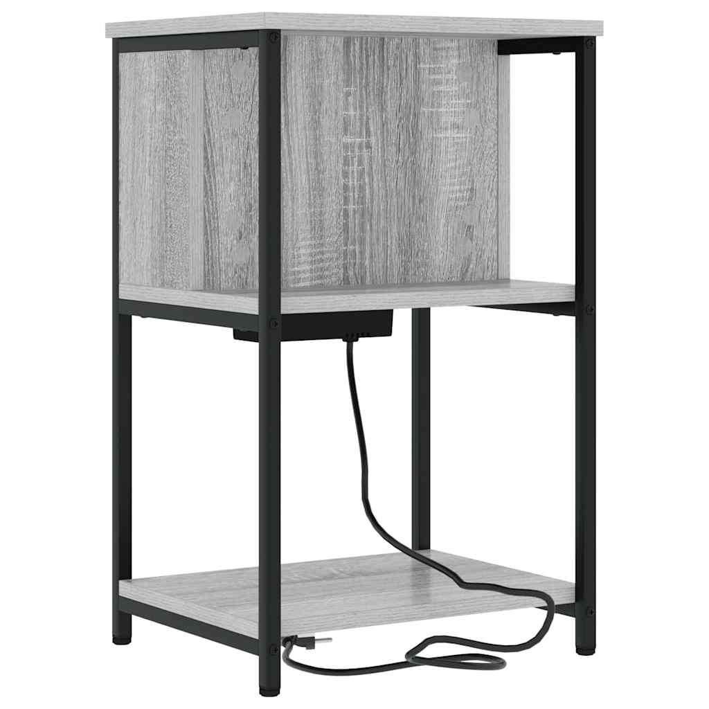Natskab 2 pcs Grå sonoma-eg 38 x 31 x 61 cm Konstrueret træ
