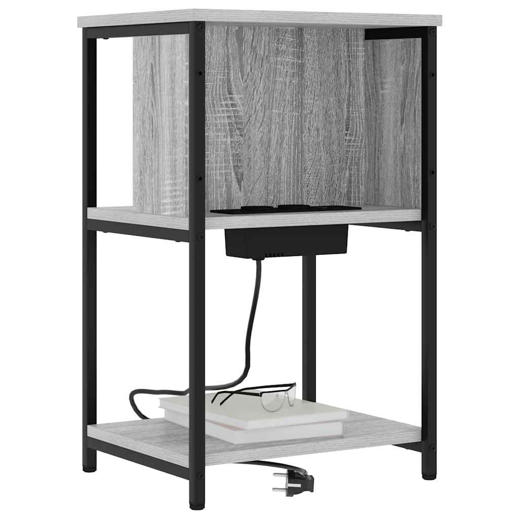 Natskab 2 pcs Grå sonoma-eg 38 x 31 x 61 cm Konstrueret træ