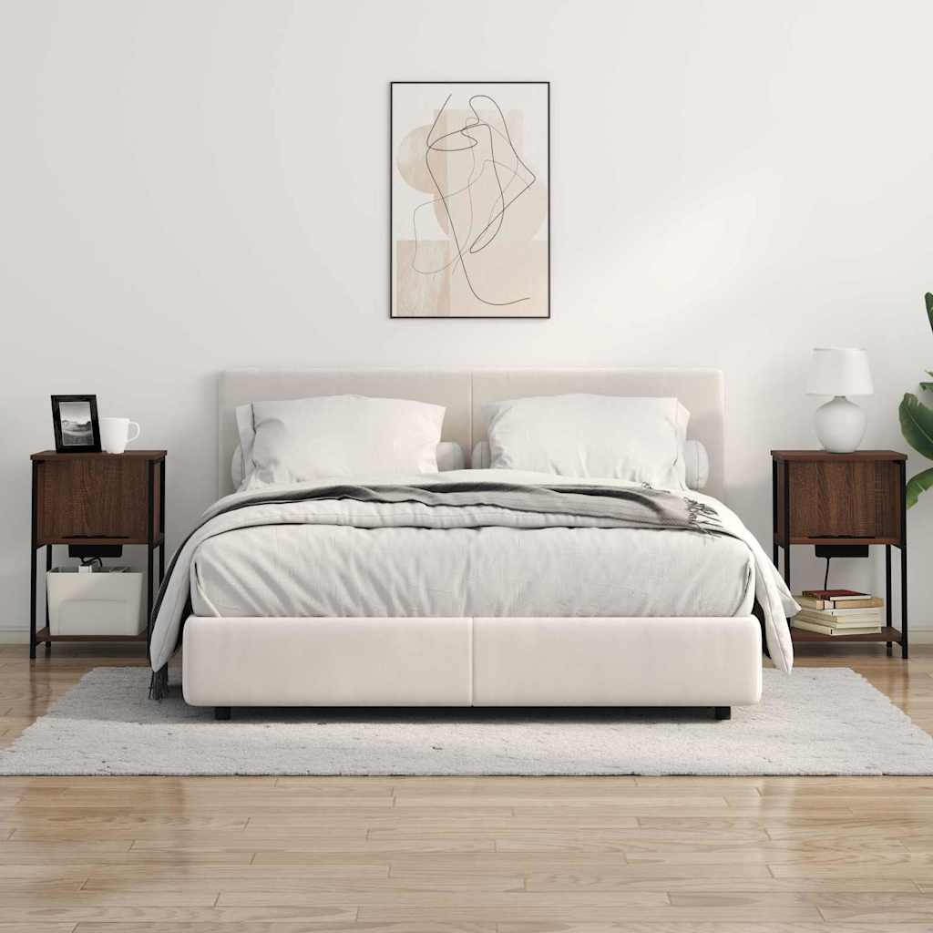 Natskab 2 pcs Brun eg 38 x 31 x 61 cm Konstrueret træ