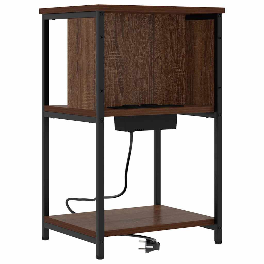 Natskab 2 pcs Brun eg 38 x 31 x 61 cm Konstrueret træ