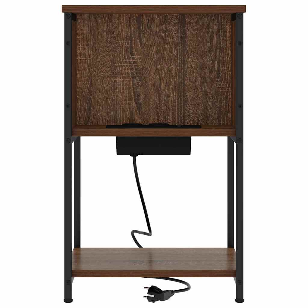 Natskab 2 pcs Brun eg 38 x 31 x 61 cm Konstrueret træ