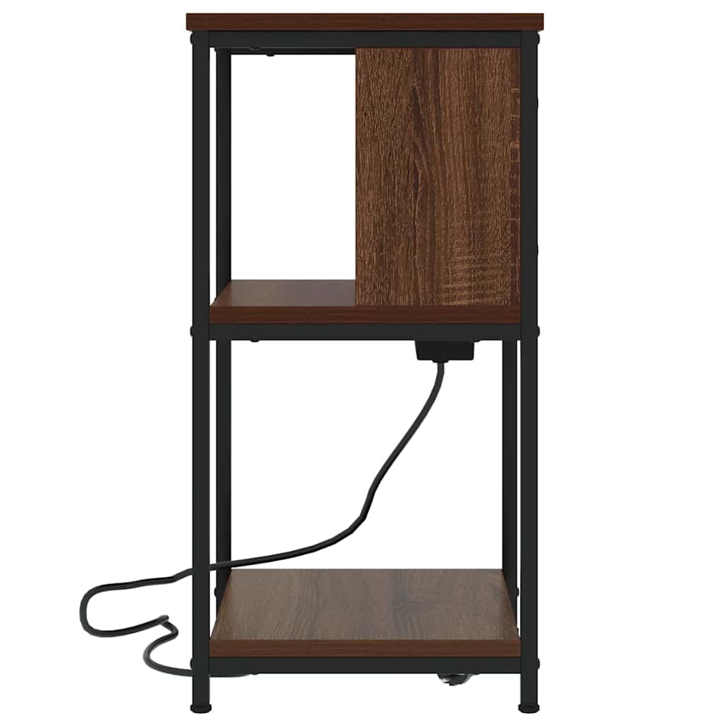 Natskab 2 pcs Brun eg 38 x 31 x 61 cm Konstrueret træ