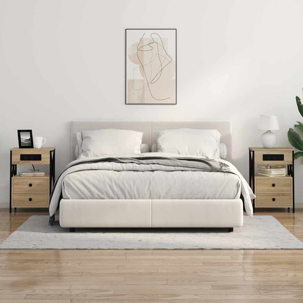 Natskab 2 pcs Sonoma-eg 40 x 31 x 60 cm Konstrueret træ