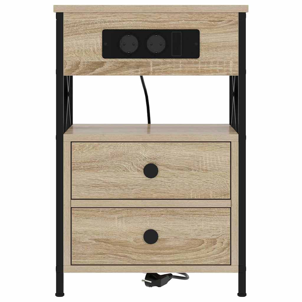 Natskab 2 pcs Sonoma-eg 40 x 31 x 60 cm Konstrueret træ