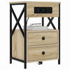Natskab 2 pcs Sonoma-eg 40 x 31 x 60 cm Konstrueret træ