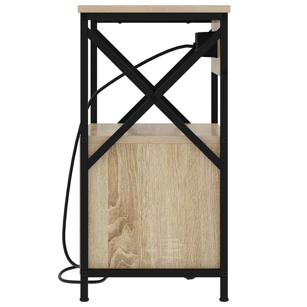 Natskab 2 pcs Sonoma-eg 40 x 31 x 60 cm Konstrueret træ