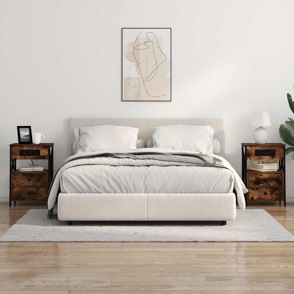 Natskab 2 pcs Røget eg 40 x 31 x 60 cm Konstrueret træ
