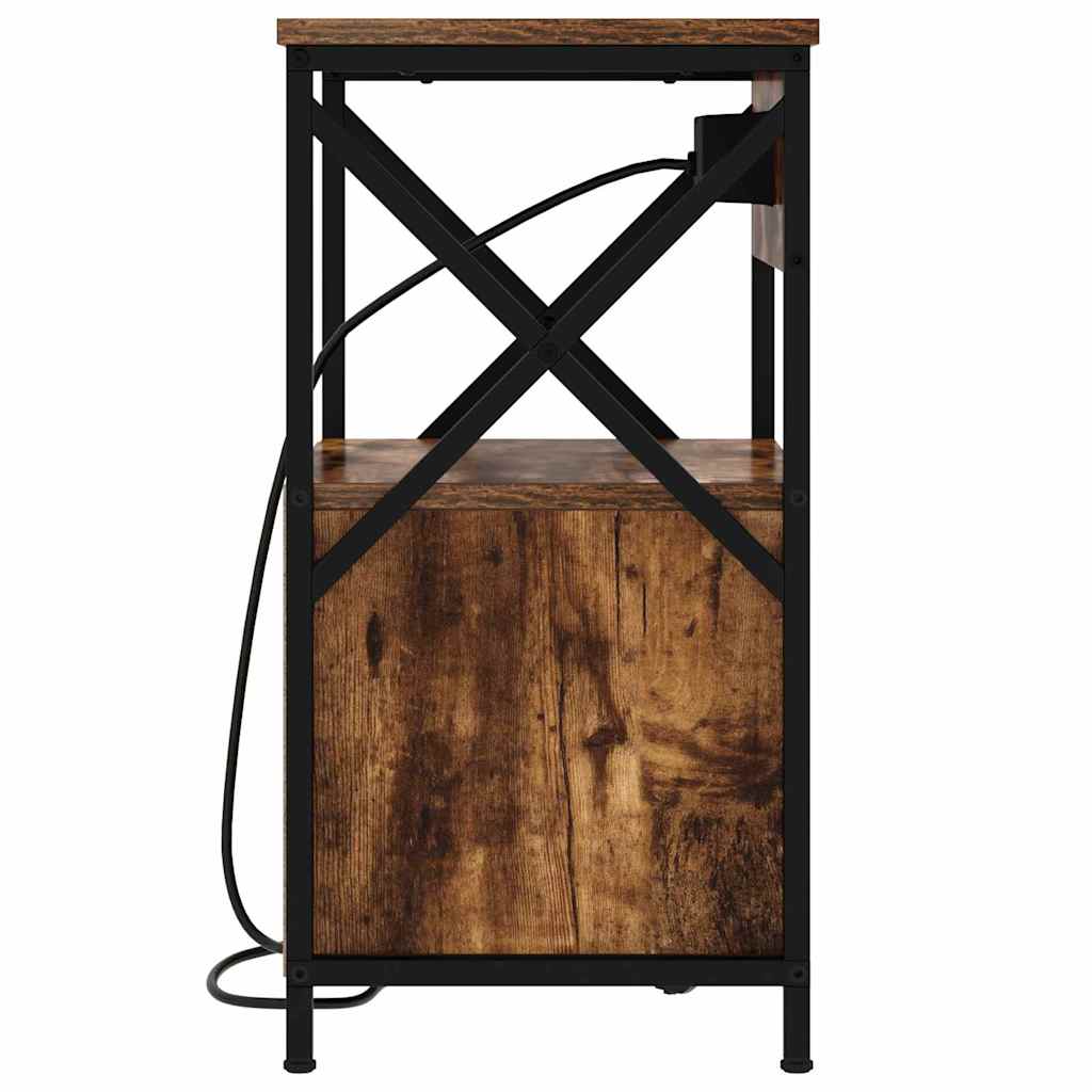 Natskab 2 pcs Røget eg 40 x 31 x 60 cm Konstrueret træ