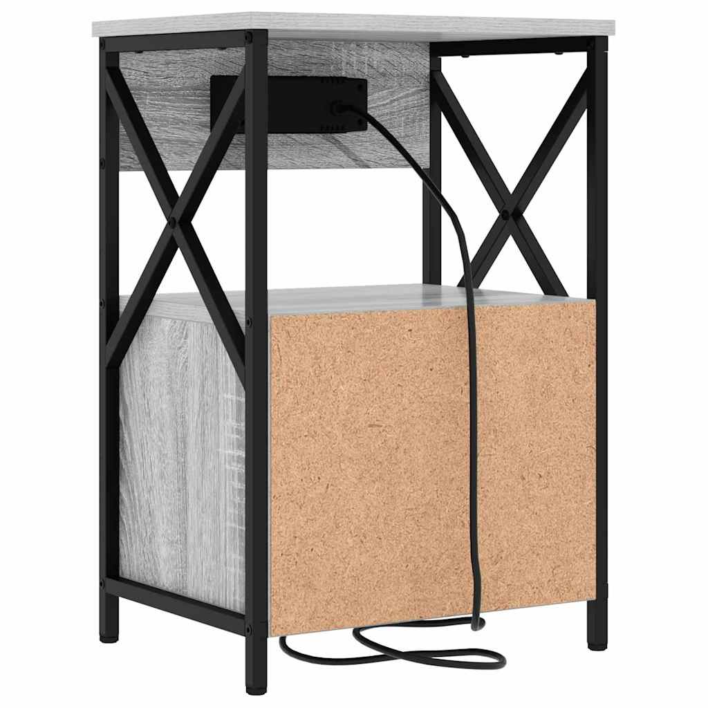 Natskab 2 pcs Grå sonoma-eg 40 x 31 x 60 cm Konstrueret træ