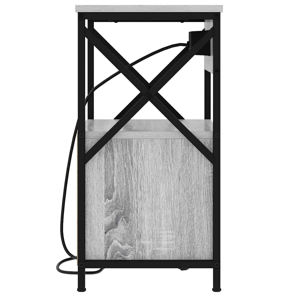 Natskab 2 pcs Grå sonoma-eg 40 x 31 x 60 cm Konstrueret træ