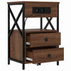 Natskab 2 pcs Brun eg 40 x 31 x 60 cm Konstrueret træ