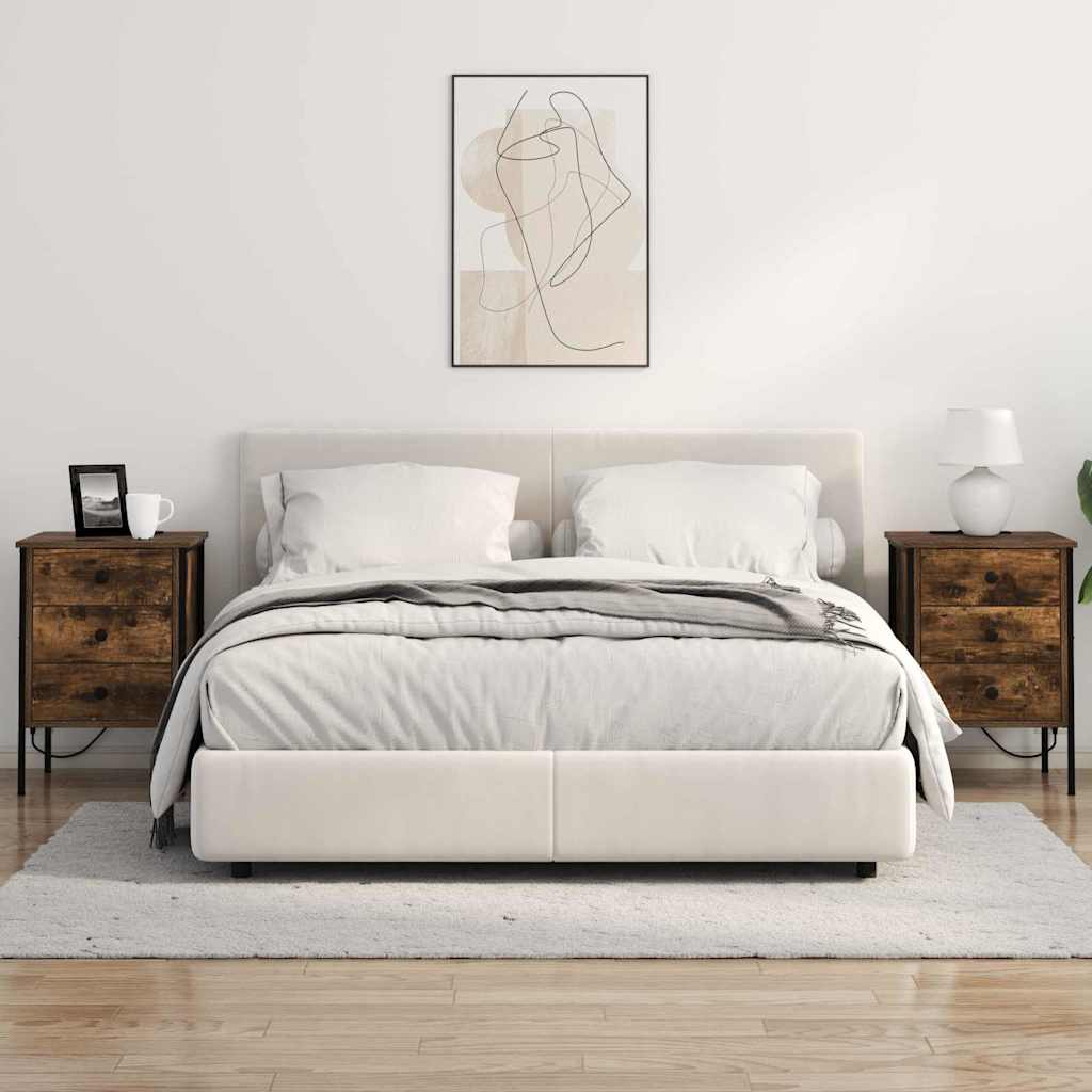 Natskab 2 pcs Røget eg 42 x 41 x 61 cm Konstrueret træ