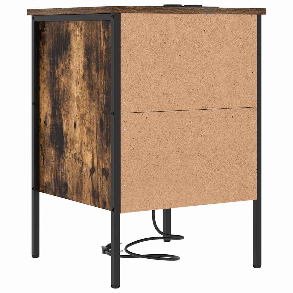 Natskab 2 pcs Røget eg 42 x 41 x 61 cm Konstrueret træ