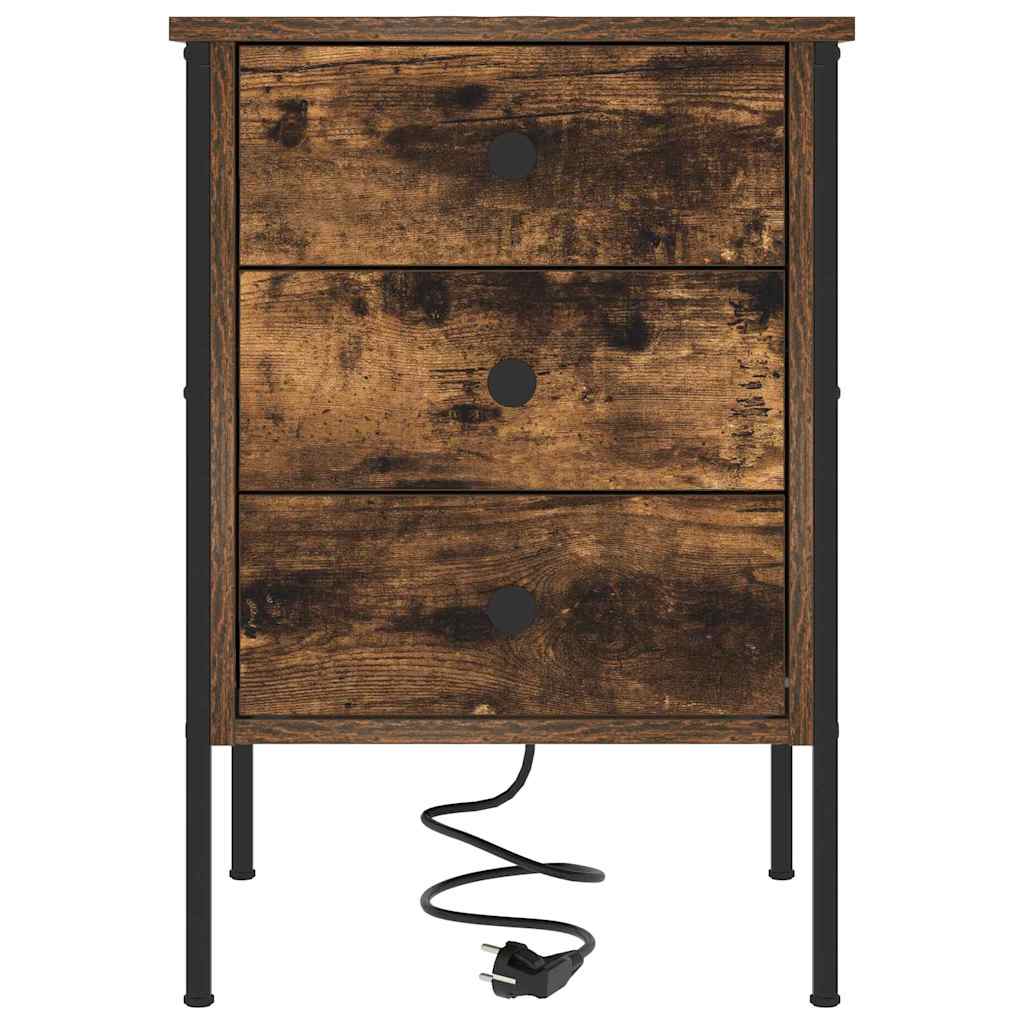 Natskab 2 pcs Røget eg 42 x 41 x 61 cm Konstrueret træ