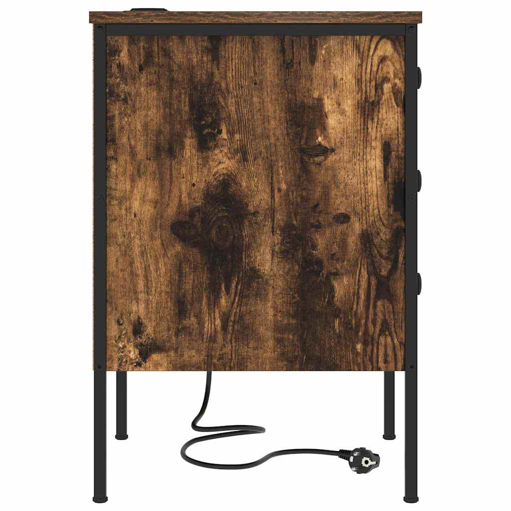 Natskab 2 pcs Røget eg 42 x 41 x 61 cm Konstrueret træ