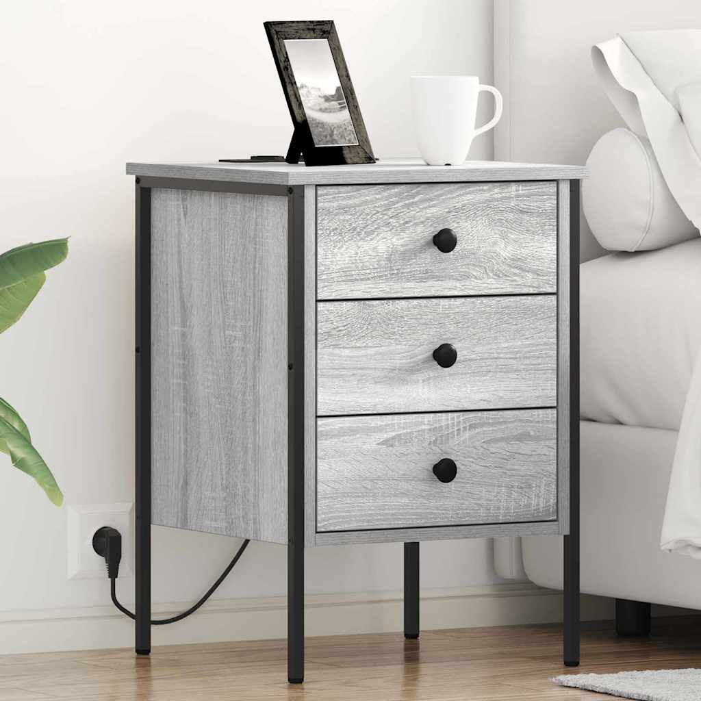 Natskab 2 pcs Grå sonoma-eg 42 x 41 x 61 cm Konstrueret træ