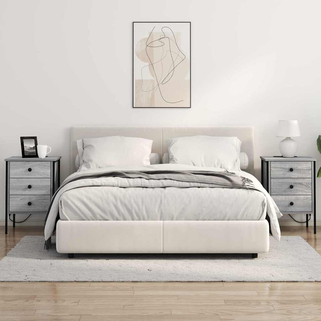 Natskab 2 pcs Grå sonoma-eg 42 x 41 x 61 cm Konstrueret træ