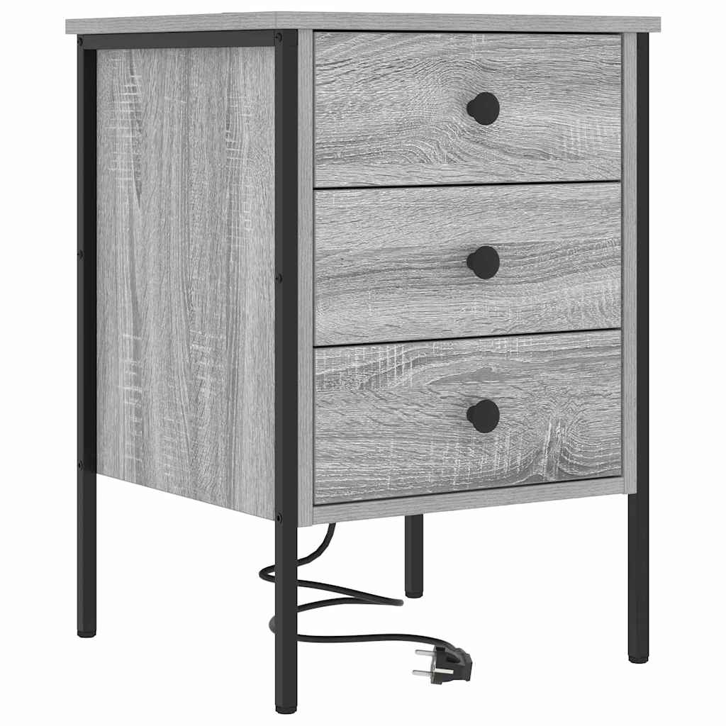Natskab 2 pcs Grå sonoma-eg 42 x 41 x 61 cm Konstrueret træ