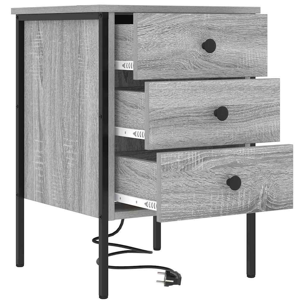 Natskab 2 pcs Grå sonoma-eg 42 x 41 x 61 cm Konstrueret træ