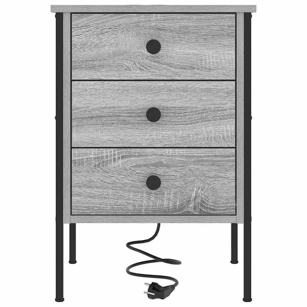 Natskab 2 pcs Grå sonoma-eg 42 x 41 x 61 cm Konstrueret træ