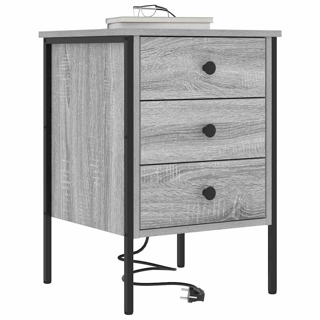 Natskab 2 pcs Grå sonoma-eg 42 x 41 x 61 cm Konstrueret træ