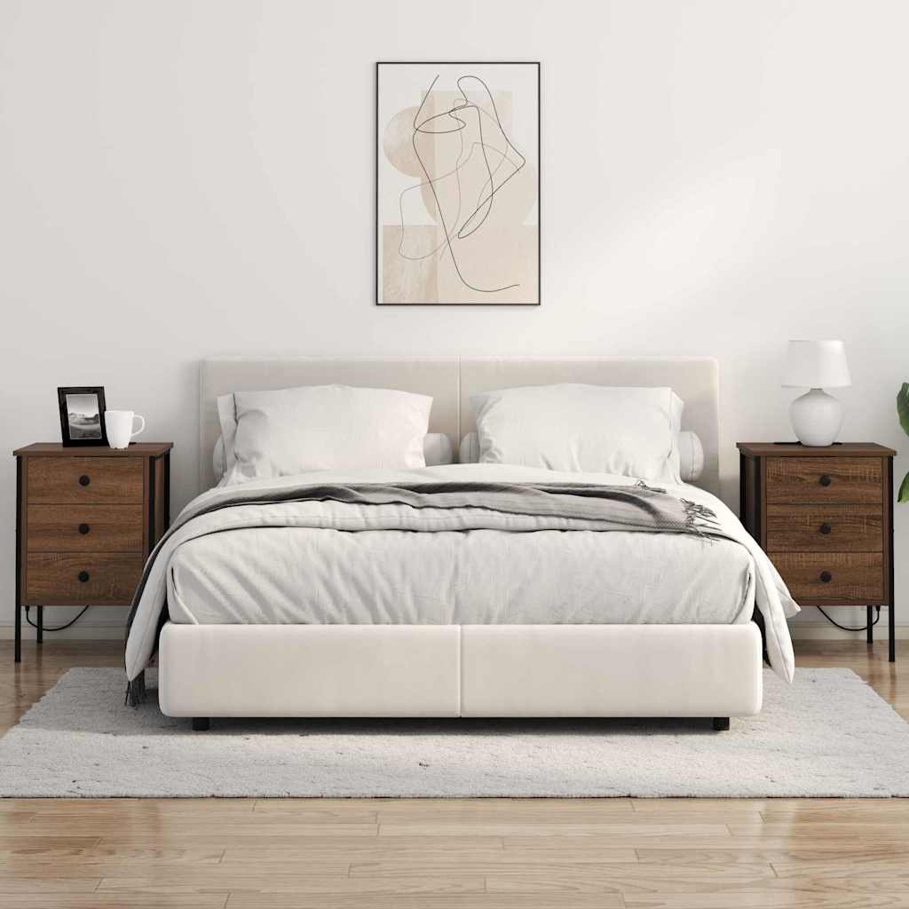 Natskab 2 pcs Brun eg 42 x 41 x 61 cm Konstrueret træ