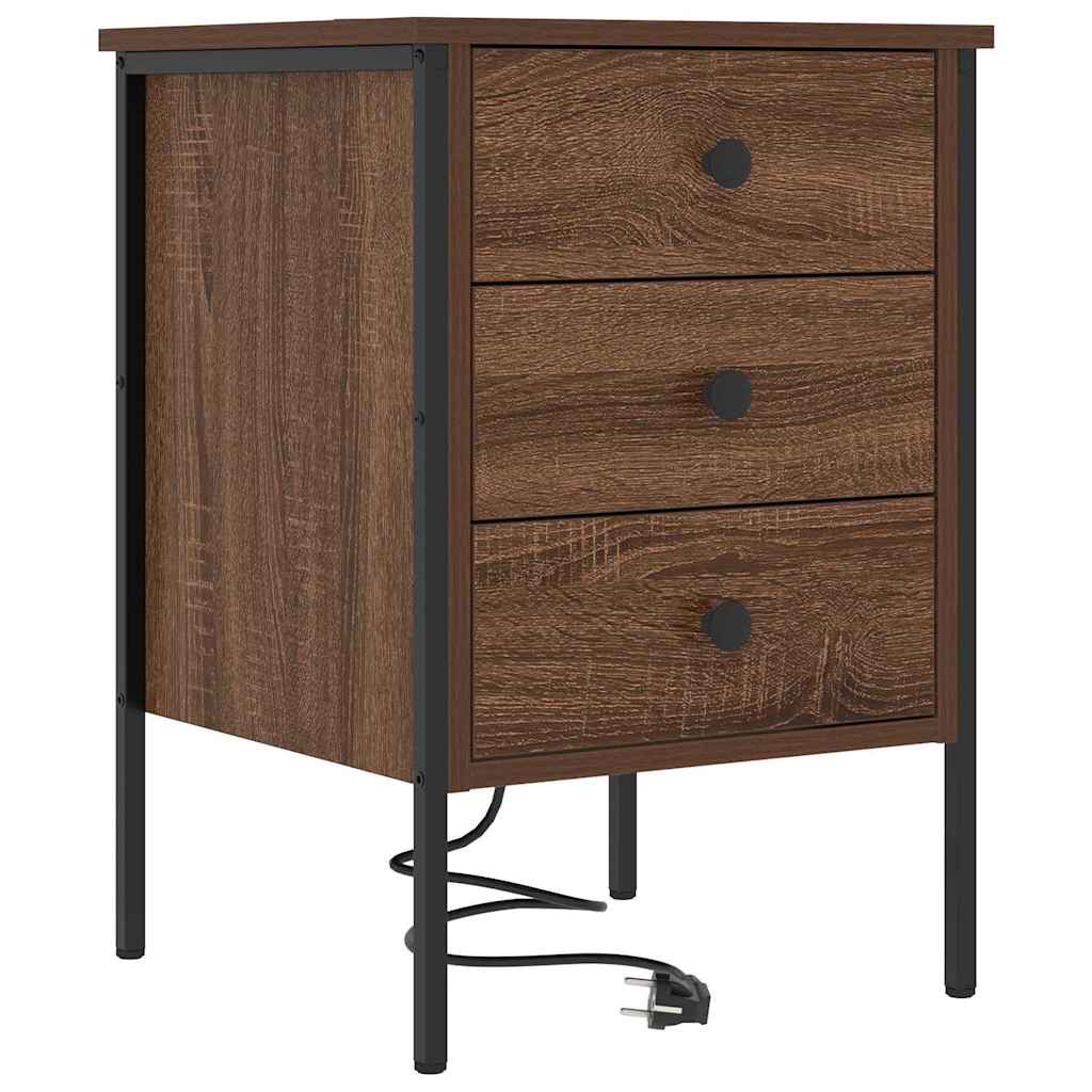 Natskab 2 pcs Brun eg 42 x 41 x 61 cm Konstrueret træ