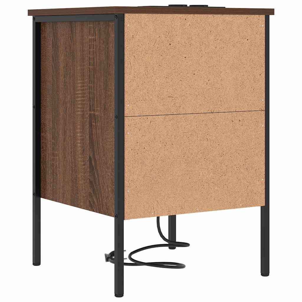 Natskab 2 pcs Brun eg 42 x 41 x 61 cm Konstrueret træ