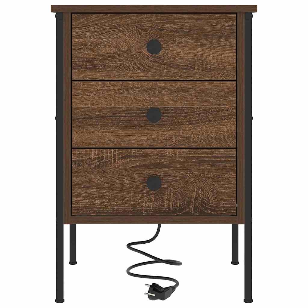Natskab 2 pcs Brun eg 42 x 41 x 61 cm Konstrueret træ