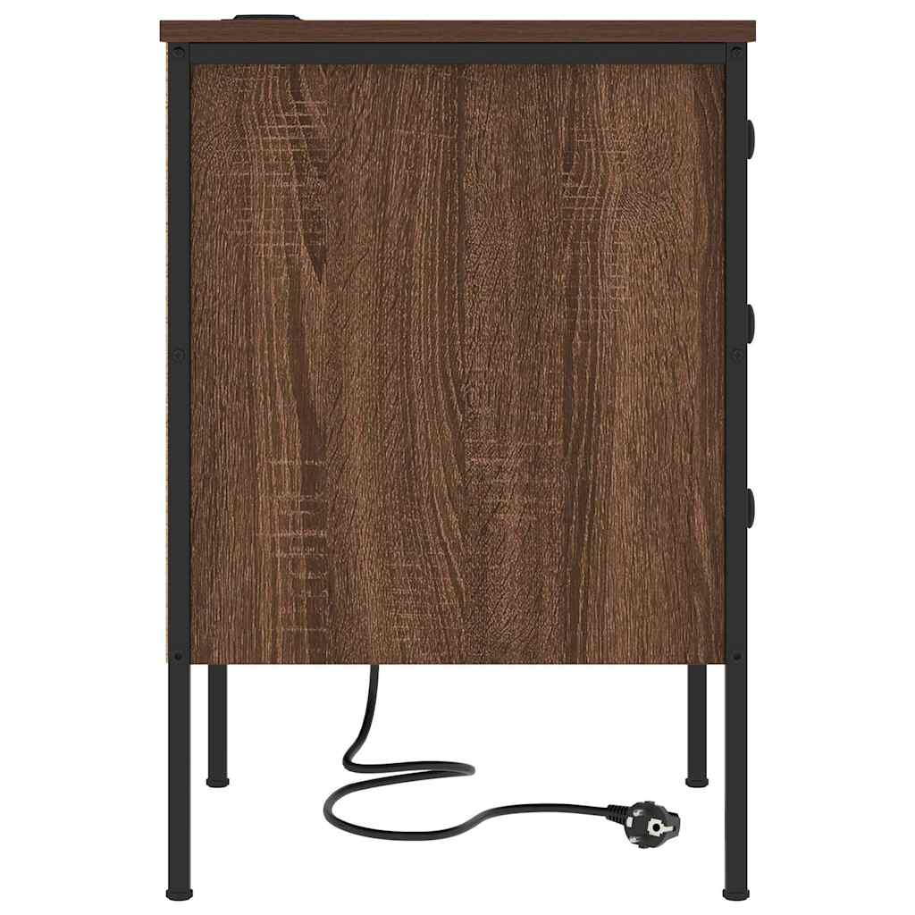 Natskab 2 pcs Brun eg 42 x 41 x 61 cm Konstrueret træ