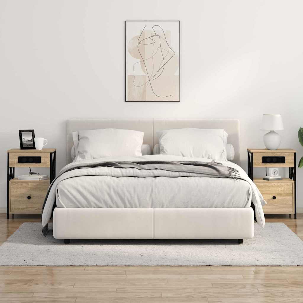 Natskab 2 pcs Sonoma-eg 40 x 31 x 60 cm Konstrueret træ