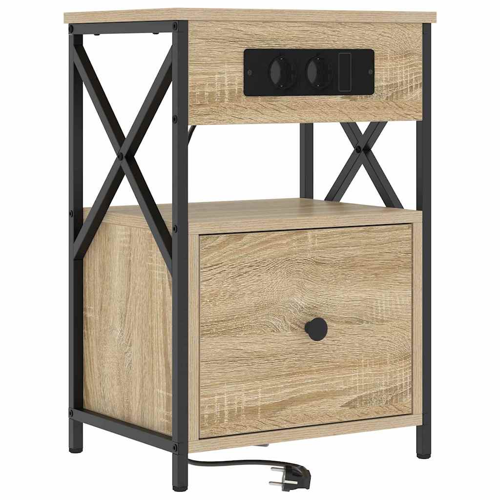 Natskab 2 pcs Sonoma-eg 40 x 31 x 60 cm Konstrueret træ