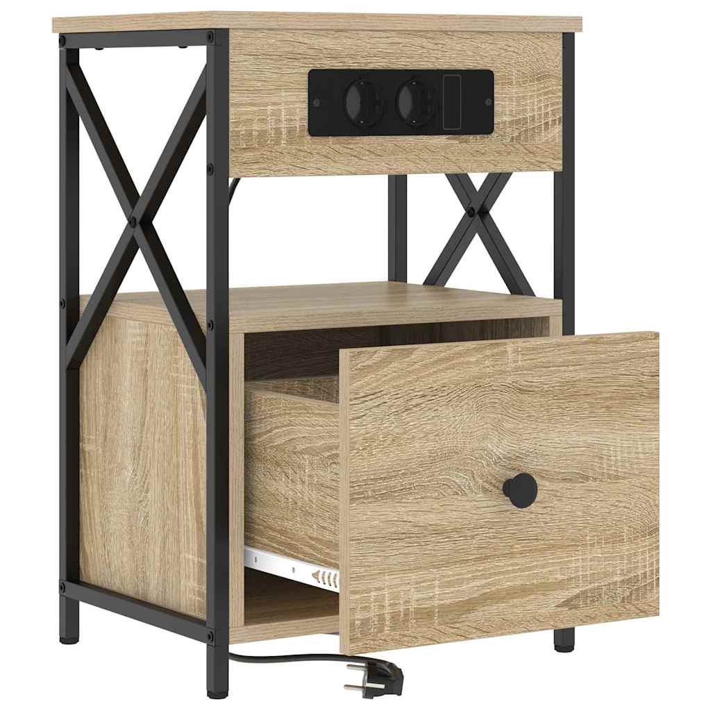 Natskab 2 pcs Sonoma-eg 40 x 31 x 60 cm Konstrueret træ