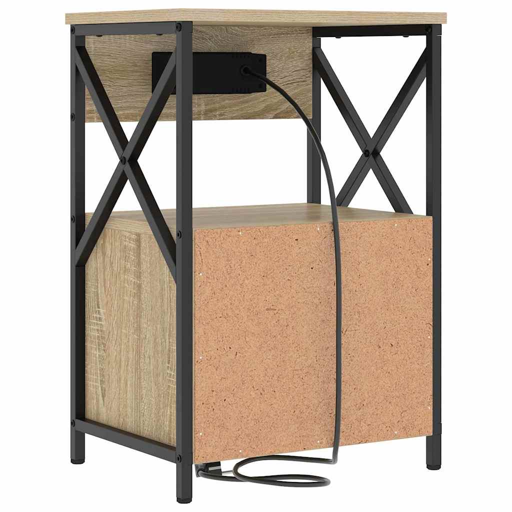 Natskab 2 pcs Sonoma-eg 40 x 31 x 60 cm Konstrueret træ