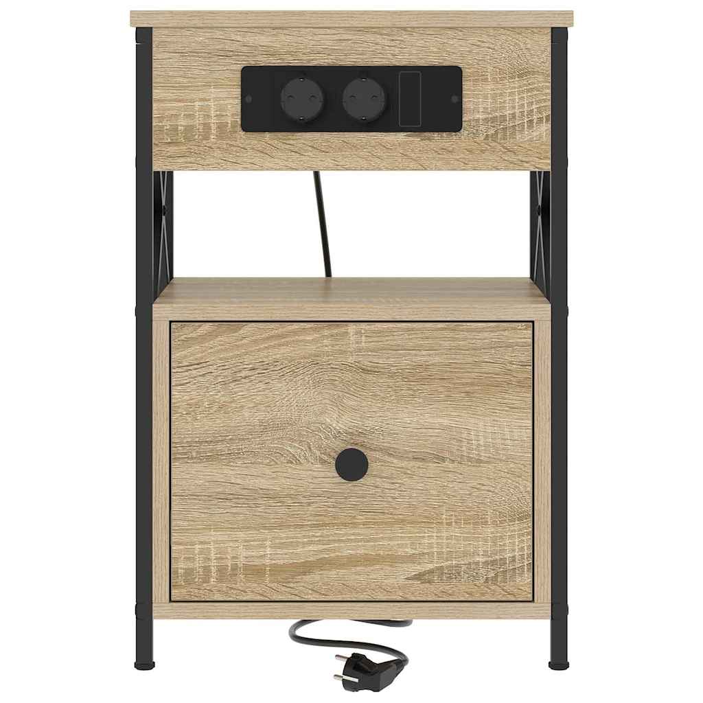 Natskab 2 pcs Sonoma-eg 40 x 31 x 60 cm Konstrueret træ
