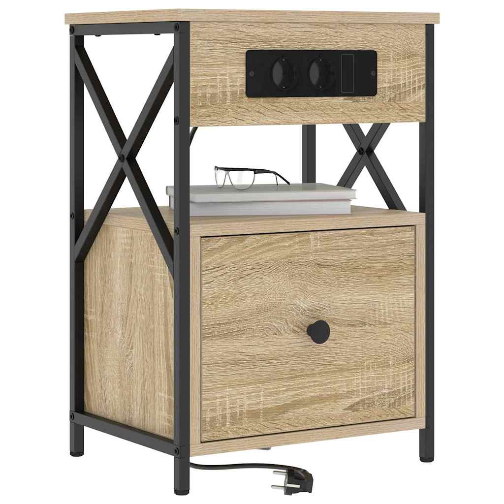 Natskab 2 pcs Sonoma-eg 40 x 31 x 60 cm Konstrueret træ