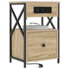 Natskab 2 pcs Sonoma-eg 40 x 31 x 60 cm Konstrueret træ