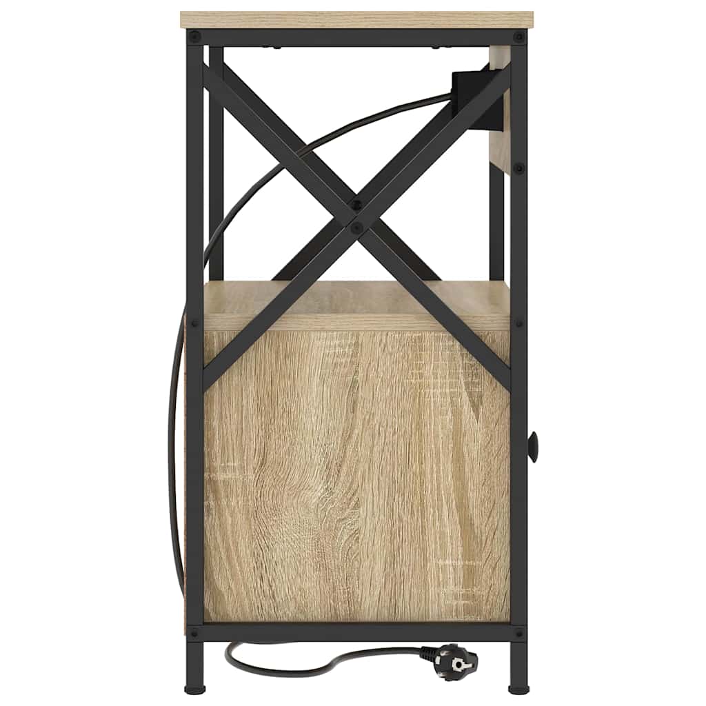 Natskab 2 pcs Sonoma-eg 40 x 31 x 60 cm Konstrueret træ