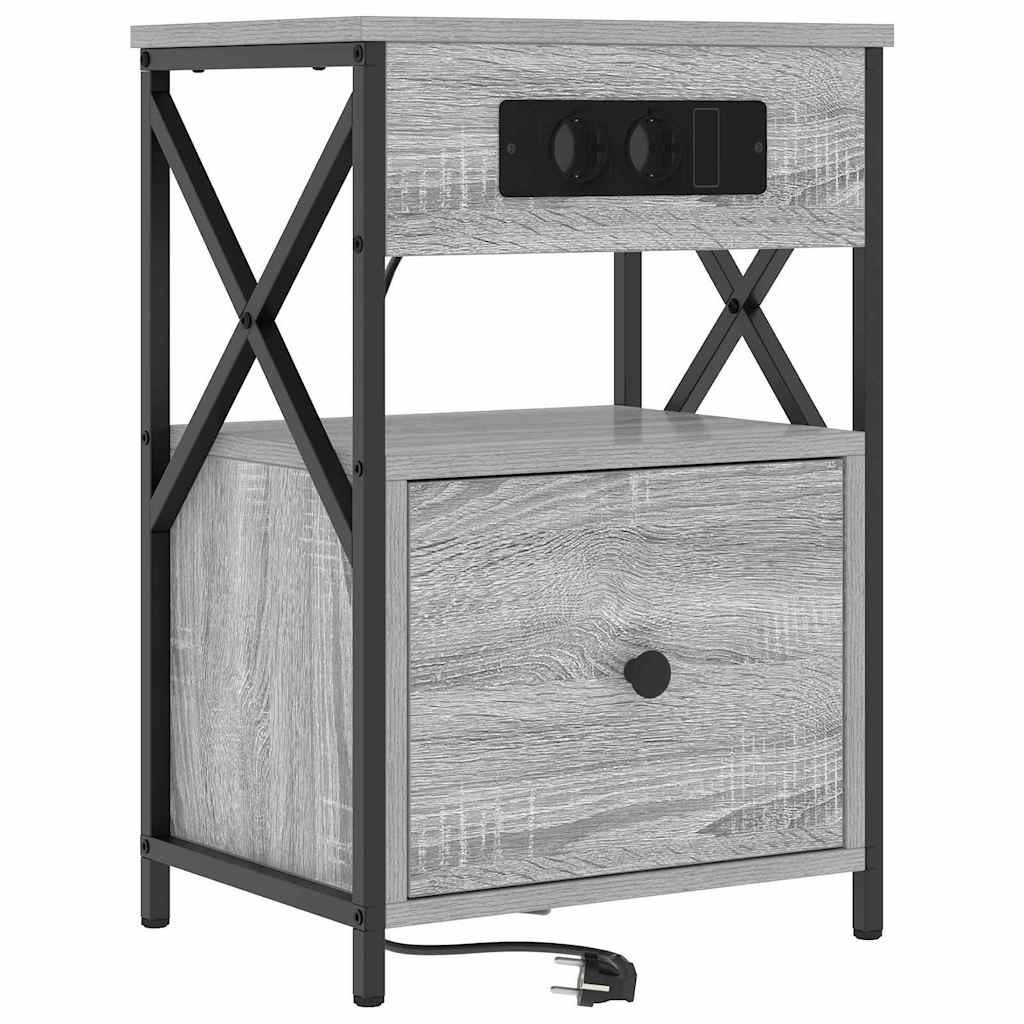 Natskab 2 pcs Grå sonoma-eg 40 x 31 x 60 cm Konstrueret træ