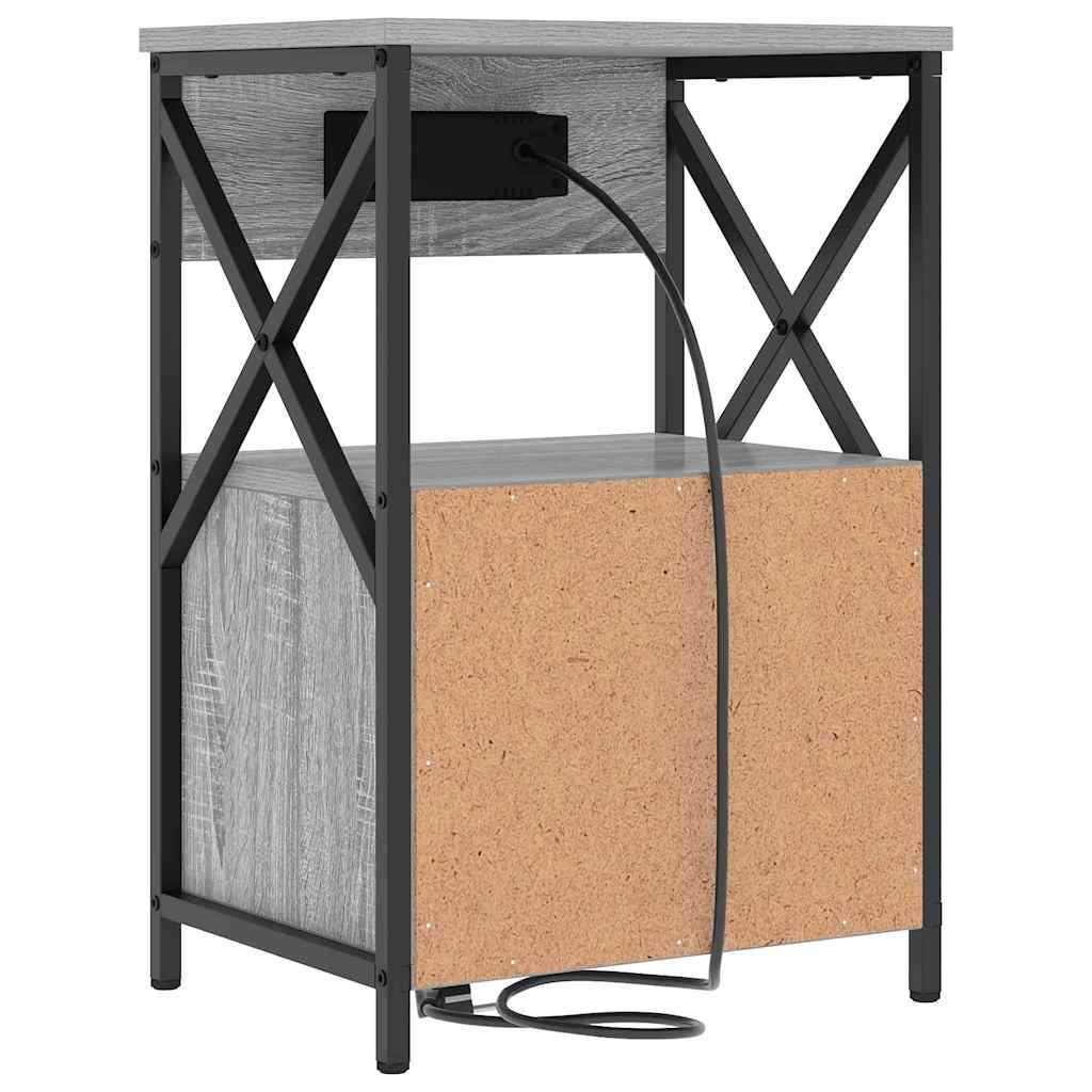 Natskab 2 pcs Grå sonoma-eg 40 x 31 x 60 cm Konstrueret træ