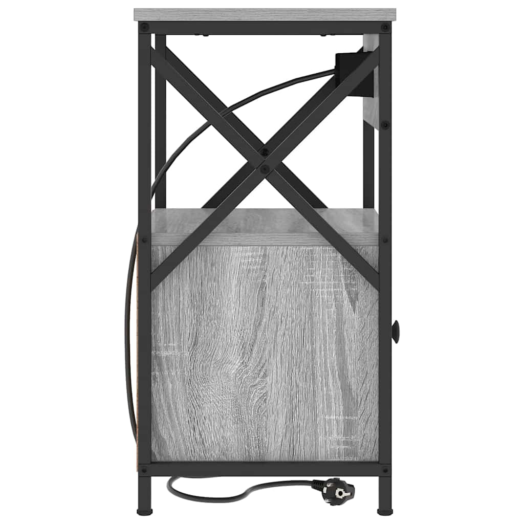 Natskab 2 pcs Grå sonoma-eg 40 x 31 x 60 cm Konstrueret træ