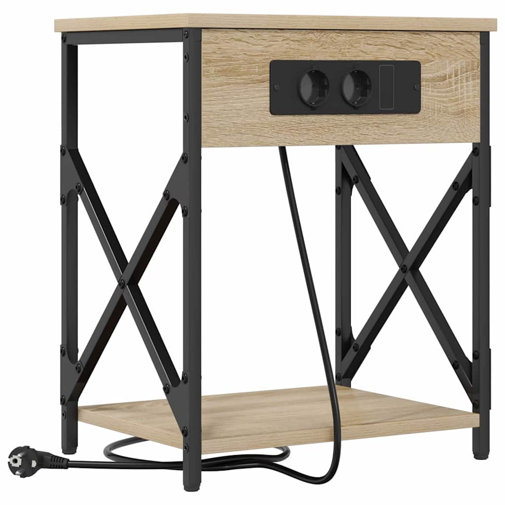 Natskab 2 pcs Sonoma-eg 41 x 31 x 51 cm Konstrueret træ