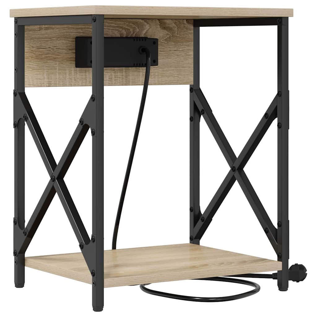 Natskab 2 pcs Sonoma-eg 41 x 31 x 51 cm Konstrueret træ